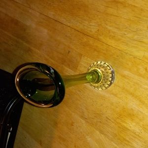 Aseda Swedish MCM  cute little blown glass vase Tulip controlled bubbles…